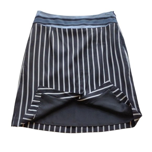 Loft Skirt 6 Front Faux Wrap Side Zip Nautical - Picture 6 of 10